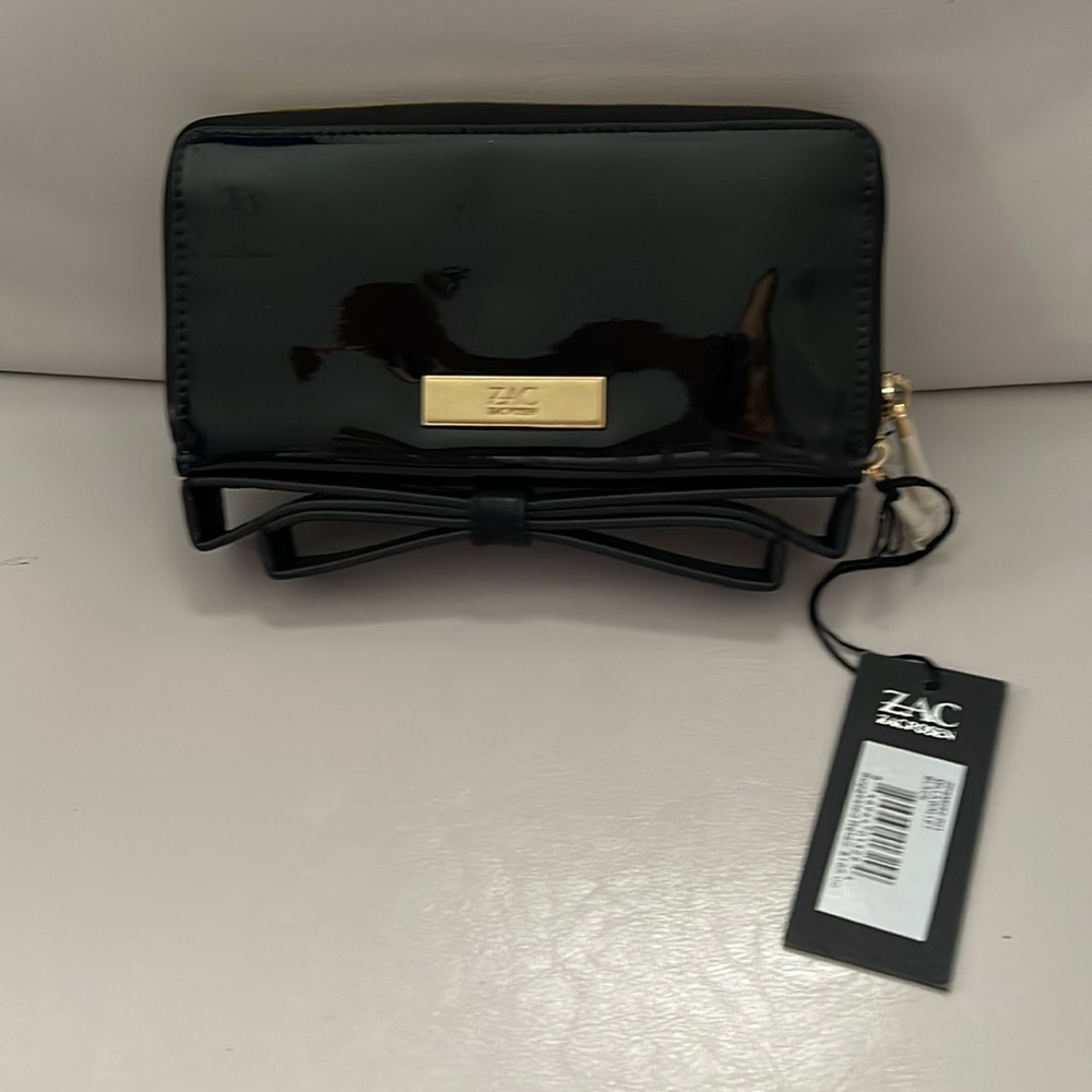 Sleek, Patent Zac Posen Black Wallet